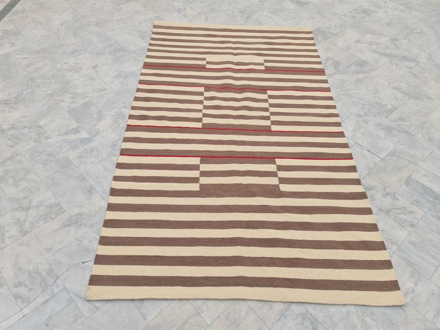 Custom flatweave kilim rug in hallway runner, woven to order by Rug Gossips in Lahore