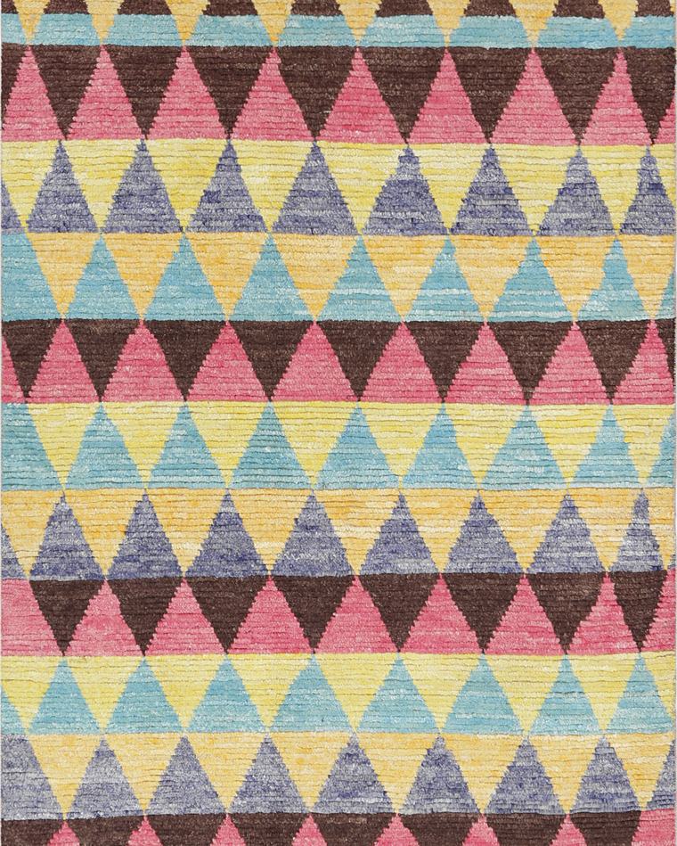 Custom hand-knotted wool rug in sage and beige, 252 × 142 cm, woven to order by Rug Gossips in Lahore