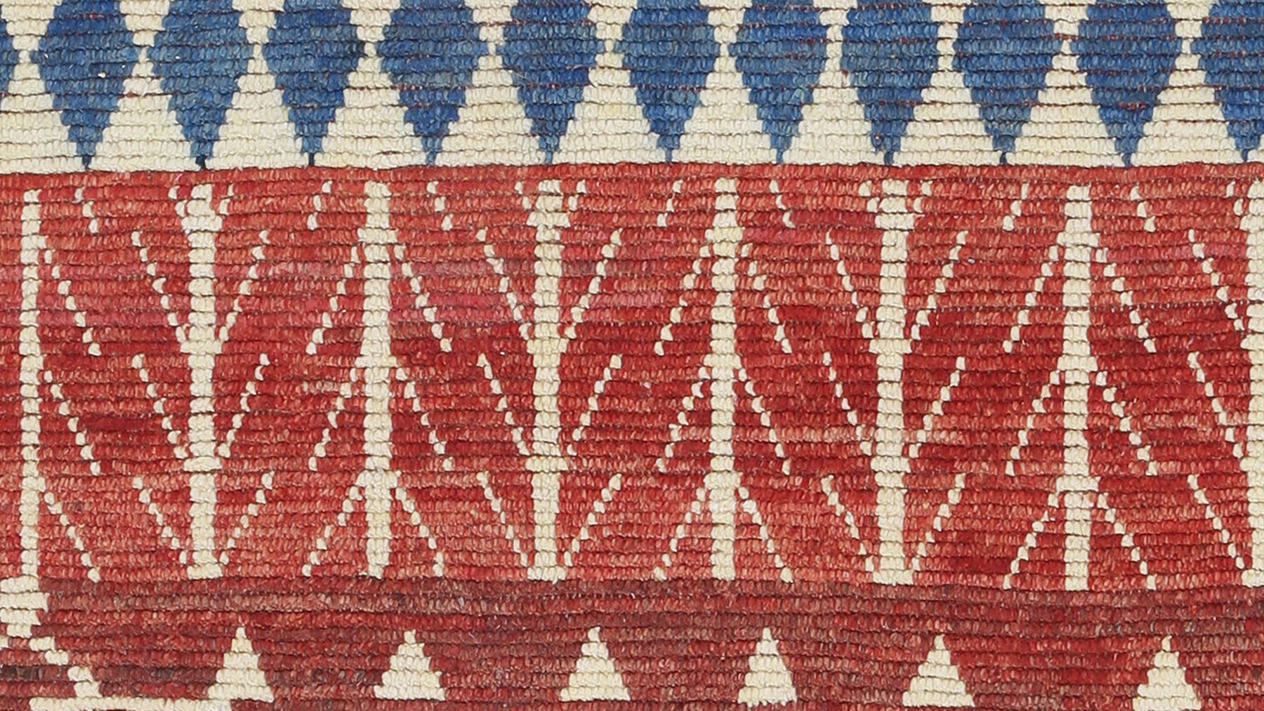 Detail of a custom hand knotted rug woven by Rug Gossips in Lahore