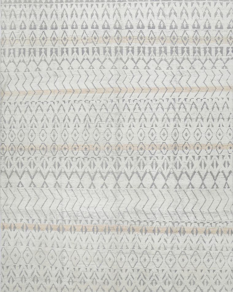 Custom Moroccan Beni-style hand-knotted rug in cream and beige, 401 × 270 cm, woven to order by Rug Gossips in Lahore