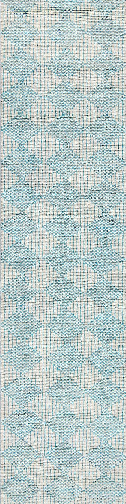 Custom handwoven runner rug in beige and cream, 558 × 90 cm, woven to order by Rug Gossips in Lahore