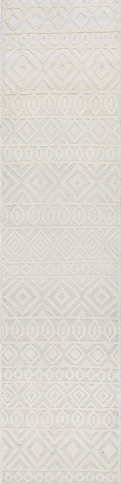 Custom handwoven runner rug in cream, 627 × 97 cm, woven to order by Rug Gossips in Lahore